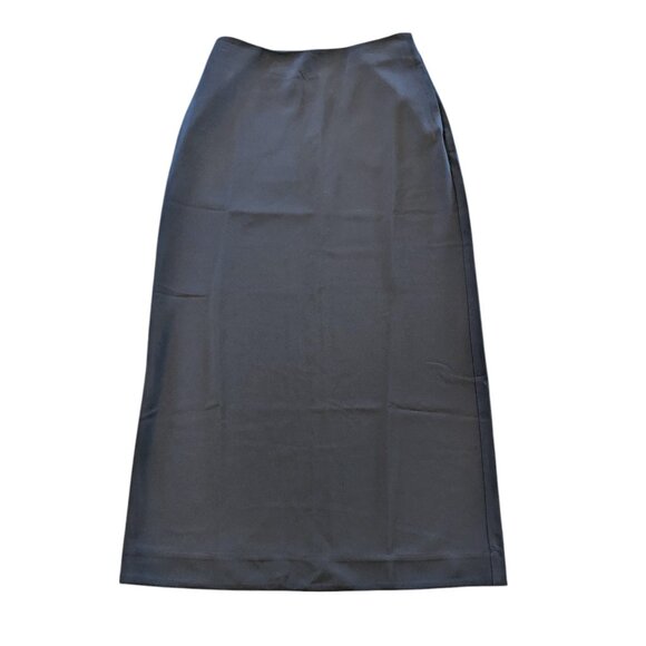 CHICO'S Nwt Black Label Sateen Maxi Skirt 4 Black No Slit Pockets Modest Classic - Picture 1 of 7